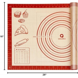 Silicone Baking Pastry Dough Mat - 26x16Inch Extra Large Cookie Bread Rolling Mats Sheet, Nonstick Kitchen Counter Kneading Board, Thick Reusable Pie Cookies Pizza Fondant Making Matt with Measurement