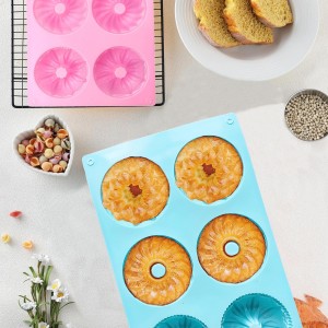 3pcs Mini Bundt Cake Pan,6-Cavity Fluted Tube Cake Pan,Silicone Cupcake Molds for Baking, Nonstick Cupcakes Mold for chocolate/Brownie/Jello