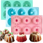3pcs Mini Bundt Cake Pan,6-Cavity Fluted Tube Cake Pan,Silicone Cupcake Molds for Baking, Nonstick Cupcakes Mold for chocolate/Brownie/Jello