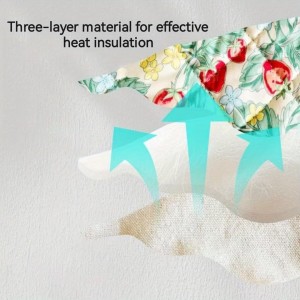 2 Pack Heart-Shaped Pot Holders for Kitchen - 15.01x19.84cm Heat Resistant Oven Pot Holders with Retro Floral Pattern, Hanging Potholders for Kitchens, Kitchen Mitts for Oven & Oven Mitt (Blue)