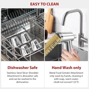 21Pcs Meat Grinder & Cheese Grater Attachment for KitchenAid Stand Mixer, with 4 Grinding Plates, Metal Sausage Stuffer Tubes, 4 Slicer Shredder Attachment, Kitchen Aid Accessories and Attachments