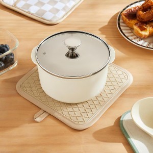 Beige Checkered Pot Holder, Checkerboard Potholders for Kitchen, Silicone Pot Holders with Pocket for Kitchen Clearance 2 Pack Set, Hot Pads and Oven Mitts for Cooking Baking