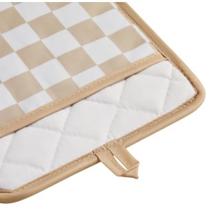 Beige Checkered Pot Holder, Checkerboard Potholders for Kitchen, Silicone Pot Holders with Pocket for Kitchen Clearance 2 Pack Set, Hot Pads and Oven Mitts for Cooking Baking