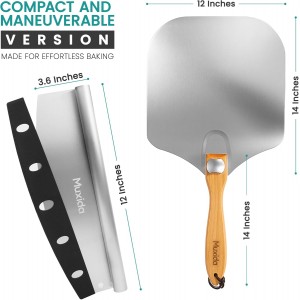 Aluminum Pizza Peel & Rocker Cutter Set (12