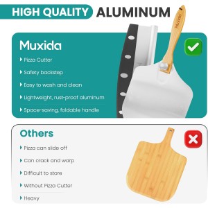 Aluminum Pizza Peel & Rocker Cutter Set (12