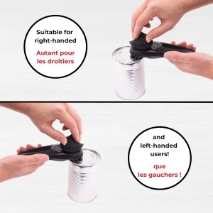 Starfrit MightiCan Can Opener - Safe - Holds Lid and Leaves No Sharp Edges on Lid - 3 year warranty - Comfort Grip - Heavy Duty Non-Slip Knob - 2025 Model