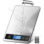 Food Scale - 15kg/33lb Digital Kitchen Scale with Full-View LCD Display, Grams and Ounces, Easy Clean Stainless Steel, 6 Units with Tare Function, Precise for Baking, Cooking & Meal Prep, Black