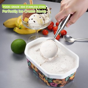 Ice Cream Scoop, 7.9 inches One-Piece Design Stainless Steel Scooper for Cookie Dough,Gelato, Sorbet,Heavy Duty with Comfort Handle, Dishwasher Safe