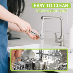 Ice Cream Scoop, 7.9 inches One-Piece Design Stainless Steel Scooper for Cookie Dough,Gelato, Sorbet,Heavy Duty with Comfort Handle, Dishwasher Safe