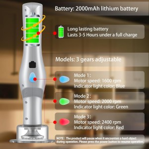 SIXRARI Electric Meat Tenderizer Tool, Adjustable 3 Speed Cordless Electric Meat Mallet, Powerful Motor, Easy to Clean, Kitchen Essentials for Tenderizing Steak/Beef/Chicken Chops and More (Silver)