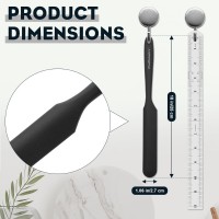 3pcs Silicone Jar Spatulas 10in Long Skinny Heat-Resistant, Narrow Spatula Set for Scraping Peanut Butter, Sourdough, Jam in Small Containers, Blenders & Baking (Black)