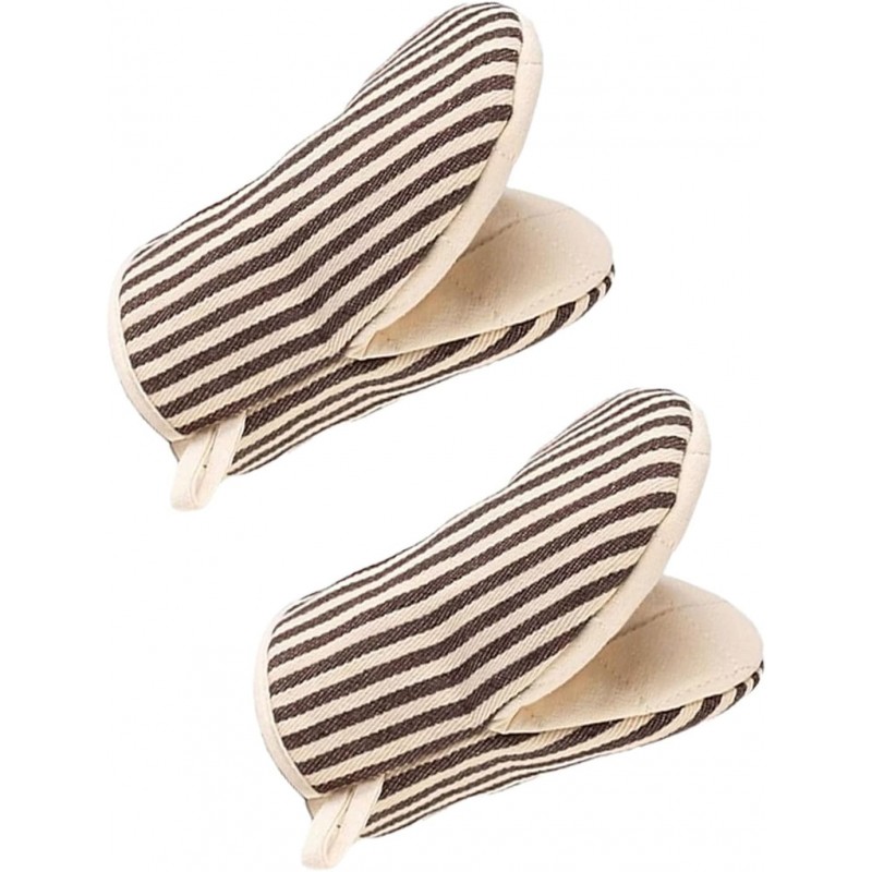 1 Pair Mini Oven Mitts,High Heat Resistant Oven Gloves,Kitchen Short Oven Mit with Hanging Loop for BBQ, Baking, Cooking and Grilling, (Khaki)