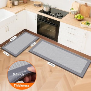 Kitchen Mats, 2PCS Kitchen Rugs for Floor, Cushioned Anti-Fatigue Mats for Kitchen Floor, Non-Slip Standing Desk Mat for Sink, Home, Laundry & Office, 17.3
