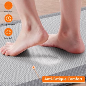 Kitchen Mats, 2PCS Kitchen Rugs for Floor, Cushioned Anti-Fatigue Mats for Kitchen Floor, Non-Slip Standing Desk Mat for Sink, Home, Laundry & Office, 17.3