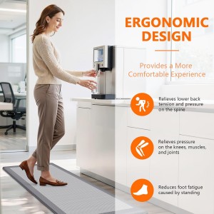 Kitchen Mats, 2PCS Kitchen Rugs for Floor, Cushioned Anti-Fatigue Mats for Kitchen Floor, Non-Slip Standing Desk Mat for Sink, Home, Laundry & Office, 17.3