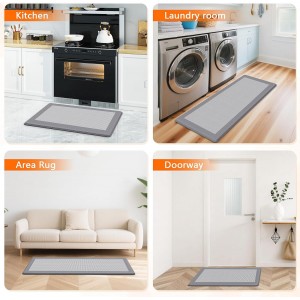 Kitchen Mats, 2PCS Kitchen Rugs for Floor, Cushioned Anti-Fatigue Mats for Kitchen Floor, Non-Slip Standing Desk Mat for Sink, Home, Laundry & Office, 17.3