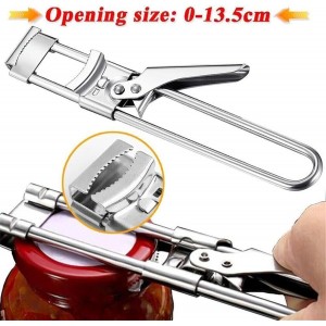 Adjustable Stainless Steel Jar Opener, Jar Opener for Weak Hands, Jar, Bottle, Can Lid Openers, Adjustable Multifunctional Stainless Steel Can Opener (Small+Large)