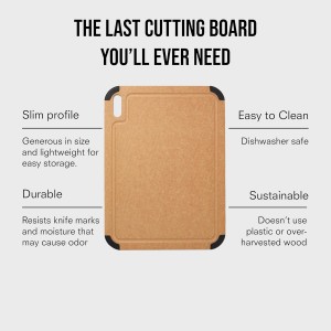 Public Goods Wood Cutting Board | Large Cutting Board for Kitchen | Made From Wood Fiber and Paper Composite | Non-Slip Silicone Corners | Dishwasher Safe, Durable, and Knife-Friendly | 17.3