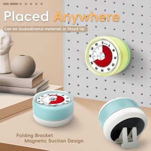 Kitchen Timers for Cooking, 0-60 Minute Visual Timer for Kids, Manual Cooking Magnetic Timer with Loud Alarm, Mechanical Stainless Steel Time Management for Classroom Desk Office for Office, Blue