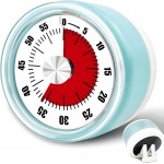 Kitchen Timers for Cooking, 0-60 Minute Visual Timer for Kids, Manual Cooking Magnetic Timer with Loud Alarm, Mechanical Stainless Steel Time Management for Classroom Desk Office for Office, Blue