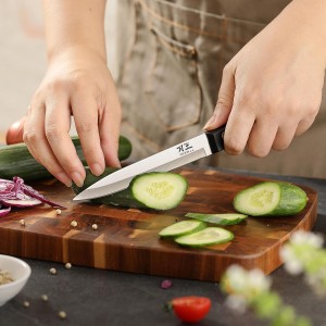 5 Pieces Kitchen knife Set, Knife Set Without Block with Sheathes, Stainless Steel Sharp Blade and Comfortable Handle, Chef Knife Set with Kitchen Scissors and Peeler for Cooking