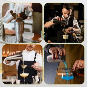 10 Pack Stainless Steel Cocktail Strainer,5 Pcs Cone Shaped Small Fine Mesh Strainer Sieve and 5 Pcs 4-Prong Bar Drink Strainer for Bartender Juice Tea Coffee