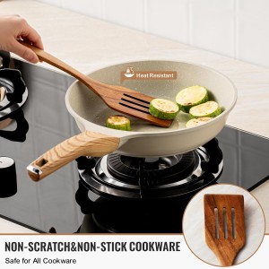 10 Pcs Wooden Spoons for Cooking, Natural Teak Wooden Kitchen Utensils Set, Durable Cooking Utensils Set with Comfort Grip for Cookware, Smooth Finish&NonStick& Heat Resistant Wooden Spatula