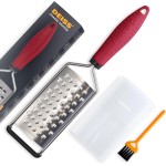 Deiss PRO Coarse Grater & Hand Held Cheese Grater - Sharp Stainless Steel Blades, Non-Slip Handle, Small Cheese Grater for Kitchen, Shredder, Dishwasher Safe