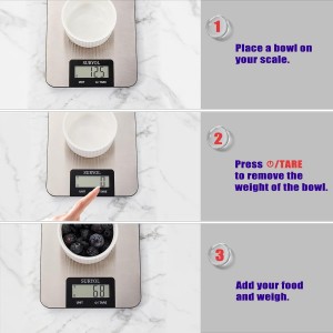 Food Kitchen Scale High-Precision Digital Scale Accurate Weighing for Baking & Cooking Enthusiasts(Shiny Black)