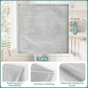 12Pcs Multipurpose Wire Dishwashing Cloths, Non-Scratch Wire Dishcloths, Double Layer & Wet & Dry Cleaning Cloths, Steel Mesh Cleaning Rags for Dishes/Metal/Home/Kitchen