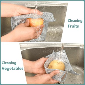 12Pcs Multipurpose Wire Dishwashing Cloths, Non-Scratch Wire Dishcloths, Double Layer & Wet & Dry Cleaning Cloths, Steel Mesh Cleaning Rags for Dishes/Metal/Home/Kitchen