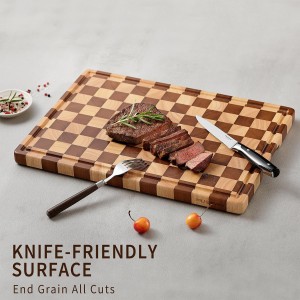 Acacia Wood Cutting Board for Kitchen – Chopping Board with Grooves & Handles, Large Wooden Cutting Board for Meat, Vegetables, Fruits, Cheese and Fruits Ideal Kitchen Gifts