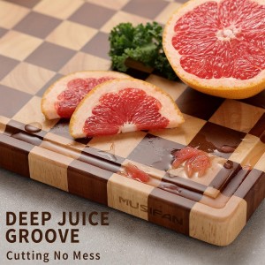 Acacia Wood Cutting Board for Kitchen – Chopping Board with Grooves & Handles, Large Wooden Cutting Board for Meat, Vegetables, Fruits, Cheese and Fruits Ideal Kitchen Gifts