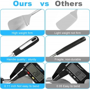 Stainless Steel Kitchen Utensil Set – Premium Thickened Cooking Utensils Set, Silver Kitchen Tools Set for Cooking, Dishwasher Safe Kitchen Tool Set