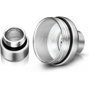 Viski Paragon Stainless Steel Cocktail Shaker, Double-Walled Drink Mixer with Built-in Strainer and Measuring Cap, Perfect for Cocktails, Martini, Mojito, Margarita, 23 oz, Set of 1, Platinum