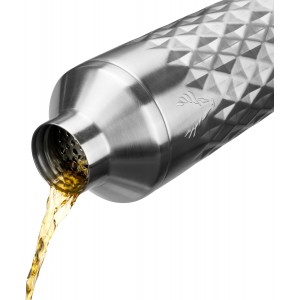 Viski Paragon Stainless Steel Cocktail Shaker, Double-Walled Drink Mixer with Built-in Strainer and Measuring Cap, Perfect for Cocktails, Martini, Mojito, Margarita, 23 oz, Set of 1, Platinum