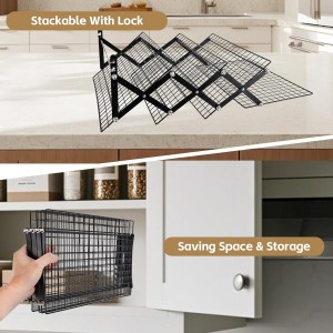 Cooling Racks for Cooking and Baking，2/3/4-Tier Upgraded Collapsible Cooling Rack，Adjustable 3 Setting Stackable Design，Nonstick Wire Rack for Baking，Roasting，Drying，Cookie，Cake，Muffins，Space Saving