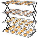 Cooling Racks for Cooking and Baking，2/3/4-Tier Upgraded Collapsible Cooling Rack，Adjustable 3 Setting Stackable Design，Nonstick Wire Rack for Baking，Roasting，Drying，Cookie，Cake，Muffins，Space Saving