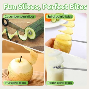 Egg Spiral Slicer for Boiled Eggs, Potato, Tomato, Stainless Steel Spiral Cutter for Vegetables, Cucumbers and Carrots