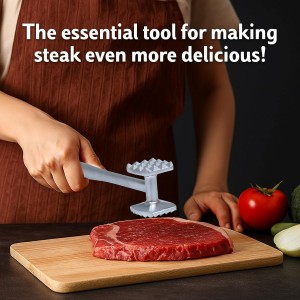 4-Piece Meat Tenderizer Tool – Includes Textured Meat Tenderizer Hammer, Stainless Steel Needle Tenderizer, ABS Mixing Stick & Cleaning Brush – 4-Piece Duty Kitchen Accessories for Steak & Chicken