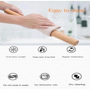 French Rolling Pin,16 Inches Wooden Rolling Pin for Baking,Fondant,Dough Roller for Cookie,Pizza Pie Crust, Pastry, Dough, Essential Kitchen Utensil