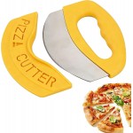1 Pcs Pizza Cutter With Cover, Dought Scraper Pastry Pizza Tools, Sharp Food Pizzas Spatula Yellow Kitchen Accessories for Lattice Dough Food