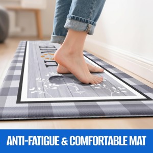 Kitchen Rugs, 2 PCS Kitchen Mats for Floor, Cushioned Non-Slip Anti Fatigue Mats for Kitchen Floor, Kitchen Runner Rugs for Standing Desk, Office, Laundry (17.3’’ x 30’’ + 17.3’’ x 47.2’’)