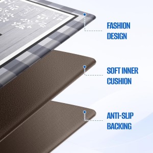 Kitchen Rugs, 2 PCS Kitchen Mats for Floor, Cushioned Non-Slip Anti Fatigue Mats for Kitchen Floor, Kitchen Runner Rugs for Standing Desk, Office, Laundry (17.3’’ x 30’’ + 17.3’’ x 47.2’’)