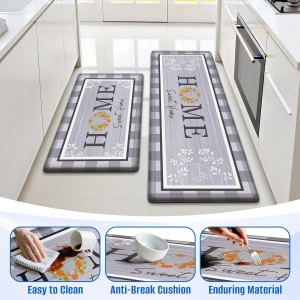 Kitchen Rugs, 2 PCS Kitchen Mats for Floor, Cushioned Non-Slip Anti Fatigue Mats for Kitchen Floor, Kitchen Runner Rugs for Standing Desk, Office, Laundry (17.3’’ x 30’’ + 17.3’’ x 47.2’’)