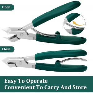 Eagle Beak Beveled Nail Clippers, Upgrade Stainless Steel Wide Jaw Opening Anti-Splash Nail Clipper Set of 3-Piece, Long Handle Angled Head Toenail Clippers for Ingrown & Thick Toenails, for Men Women