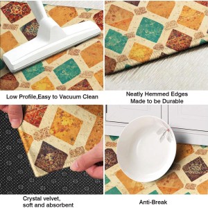 Moroccan Trellis Kitchen Rugs Set of 2, Modern Minimalist Abstract Mats for Floor, Geometric Runner Rug Non-Slip Washable for Sink,Office,Laundry Or as Holiday Decoration Home Decor