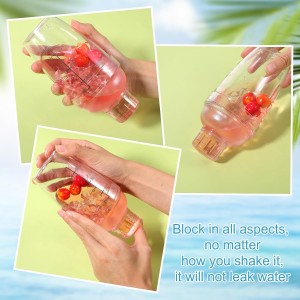 8pcs Plastic Cocktail Shaker with Scale & Strainer Top Hand Drink Mixer Boba Tea Shaker Cup Wine Mixer Bottle Transparent Bar Mixing Tool Cocktail Tea Measuring Jigger for Bar Party Home Bubble Milk
