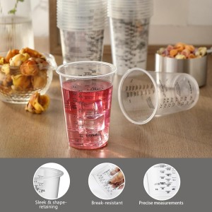 50PCS Resin Epoxy Mixing Cups, DQELFA 8oz Clear Plastic Paint Measuring Cups with 50pcs Wooden Stirring Sticks for Epoxy Resins, Mixing Paint, Pigments, Resins