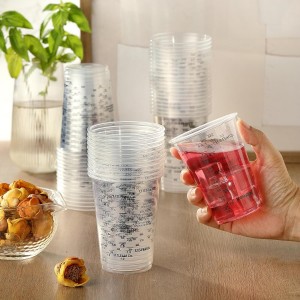 50PCS Resin Epoxy Mixing Cups, DQELFA 8oz Clear Plastic Paint Measuring Cups with 50pcs Wooden Stirring Sticks for Epoxy Resins, Mixing Paint, Pigments, Resins